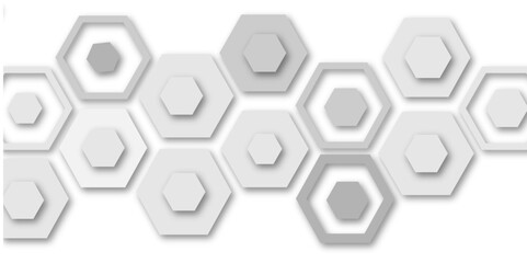 Abstract modern white and grey hexagon technology geometric pattern concept white background. Use for template, wallpaper, website vector illustration
