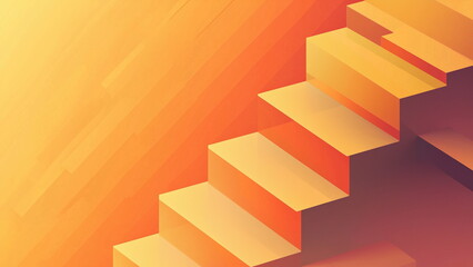 Powerpoint wall paper design, orange colour theme, staircase geometry