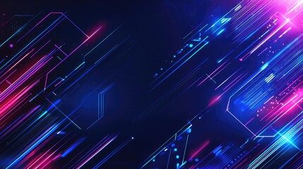 Design a futuristic, neon-inspired background with glowing lines and geometric shapes, ideal for tech-focused projects or gaming content."
