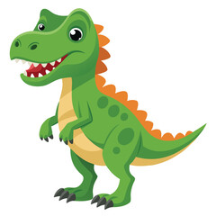 Cartoon tyrannosaurus rex flat illustration on white background
