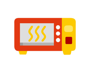 Microwave Oven Vector Art Illustration - Flat Minimalist Icon Design