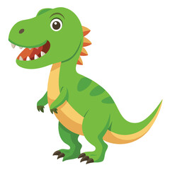 Obraz premium Cartoon tyrannosaurus rex flat illustration on white background 