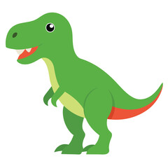 Cartoon tyrannosaurus rex flat illustration on white background
