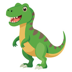 Obraz premium Cartoon tyrannosaurus rex flat illustration on white background 
