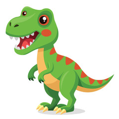 Cartoon tyrannosaurus rex flat illustration on white background
