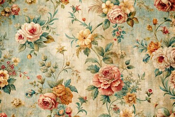 Vintage Floral Texture Background: Soft Nostalgic Flower Patterns
