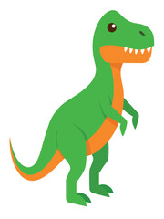 Obraz premium Cartoon tyrannosaurus rex flat illustration on white background 
