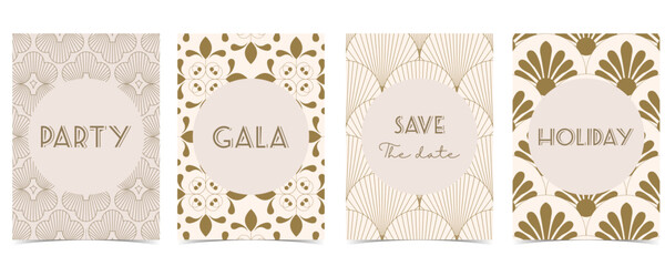 Abstract vintage art deco template for a4 vertical design