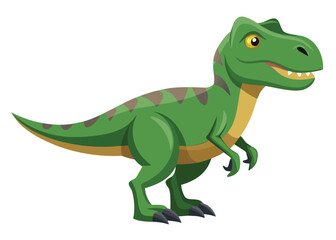 Obraz premium Cartoon tyrannosaurus rex flat illustration on white background 