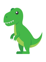 Cartoon tyrannosaurus rex flat illustration on white background
