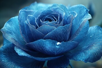 Obraz premium Close-up vibrant blue rose, intricate detail.