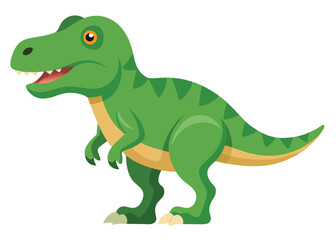 Cartoon tyrannosaurus rex flat illustration on white background
