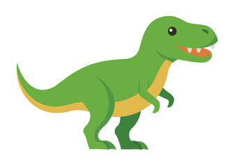 Fototapeta premium Cartoon tyrannosaurus rex flat illustration on white background 