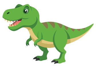 Cartoon tyrannosaurus rex flat illustration on white background
