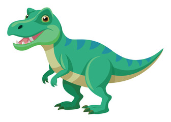 Cartoon tyrannosaurus rex flat illustration on white background
