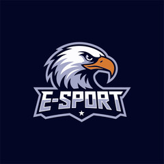 eagle head logo design, premium vector esport design