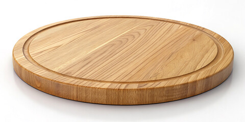 Generative AI Round Wooden Empty Board for Creative Presentations