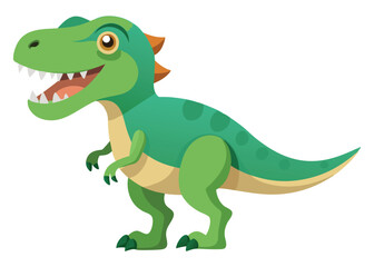 Fototapeta premium Cartoon tyrannosaurus rex flat illustration on white background 