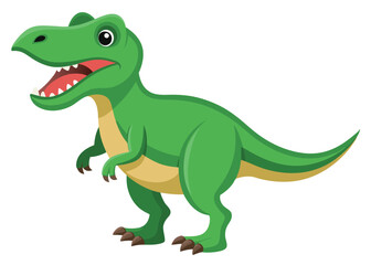 Obraz premium Cartoon tyrannosaurus rex flat illustration on white background 