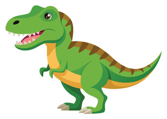 Fototapeta premium Cartoon tyrannosaurus rex flat illustration on white background 