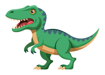 Obraz premium Cartoon tyrannosaurus rex flat illustration on white background 