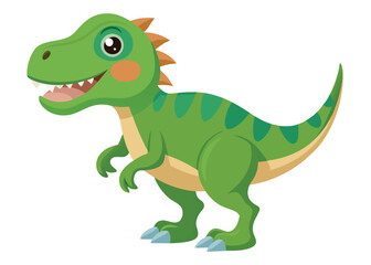 Cartoon tyrannosaurus rex flat illustration on white background
