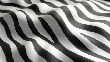 Dynamic Black and White Textured Stripe Fabric Design