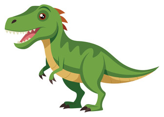 Fototapeta premium Cartoon tyrannosaurus rex flat illustration on white background 