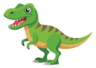 Cartoon tyrannosaurus rex flat illustration on white background
