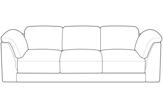 recommend clip art: Sofa or couch line art illustration. Outline furniture for living room. Sofa illustration isolated.