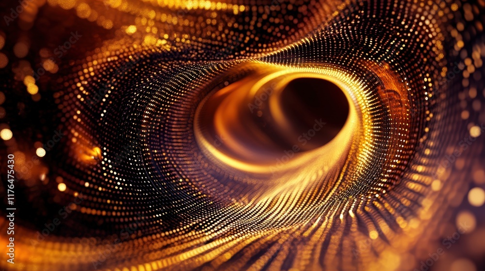 Poster abstract futuristic network background featuring glowing particles and waves in a dynamic technology