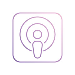 Podcasting icon isolated on a white background. Vector illustration.