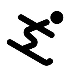 Ski Icon, Simple Line Icon
