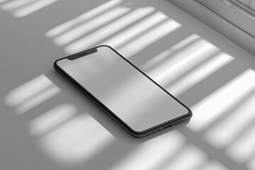 Mobile screen mockup showing a white placeholder for app content or text