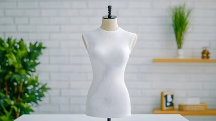 A high-quality, studio shot of a white ribbed tank top displayed on a mannequin.