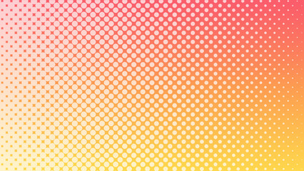 abstract dot halftone with gradient red and yellow color background