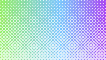 abstract dot halftone with gradient green and purple color background