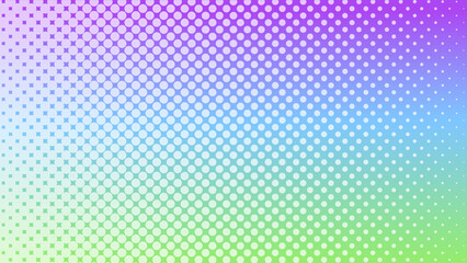 abstract dot halftone with gradient green and purple color background