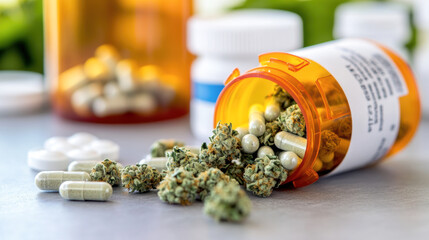 A bottle of pills with a label that says "THC" on it