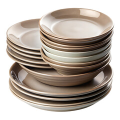 stack of plates isolated on white background