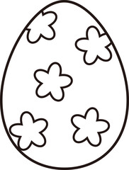 Cute patterned Easter egg coloring drawing.
Isolated Easter egg outline.
Transparent background.