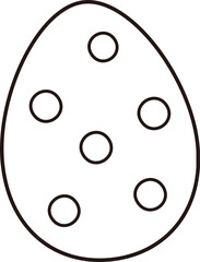 Cute patterned Easter egg coloring drawing.
Isolated Easter egg outline.
Transparent background.