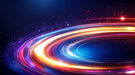 Obraz premium Abstract swirling light trails in vibrant colors