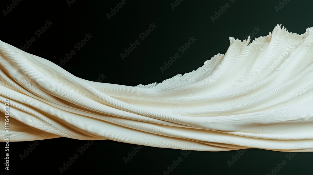 Poster elegant cream fabric drape abstract 3d render soft texture flowing waves background d