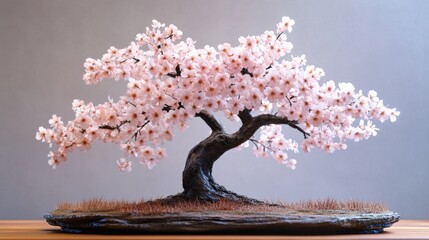 Cherry Blossom Serenity, a stunning display of delicate pink blossoms on a graceful tree, symbolizing renewal and beauty in springtime.