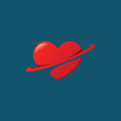 Love Planet Red heart orbiting in a graceful, stylized illustration. © Nampa