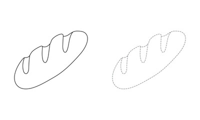 Tracing lines for toddlers. Handwriting practice sheet. Educational children game, printable worksheet for kids with Bun