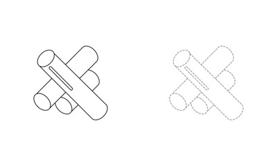 Tracing lines for toddlers. Handwriting practice sheet. Educational children game, printable worksheet for kids with Chalk