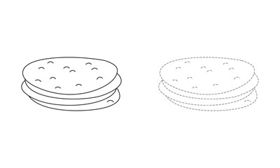 Tracing lines for toddlers. Handwriting practice sheet. Educational children game, printable worksheet for kids with Chapati