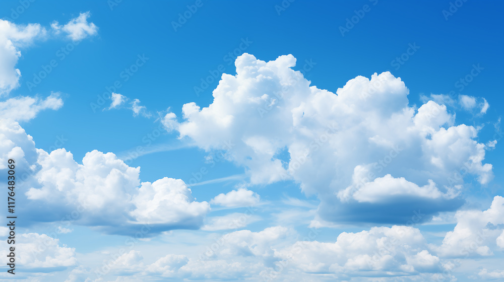 Sticker sky background with tiny clouds. panorama sky background